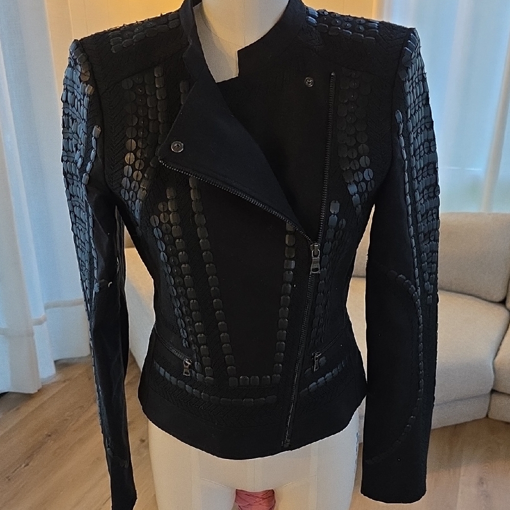 BCBG Max Azria Detailed Blazer Black Size S